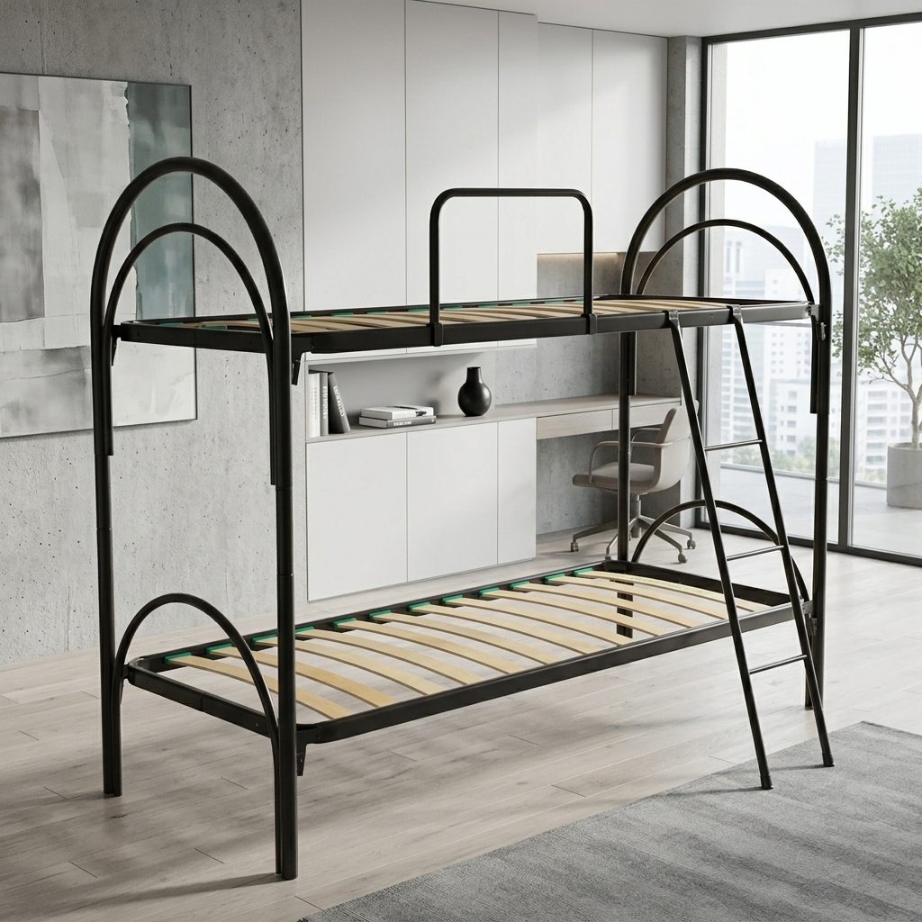 Letto a castello con telaio nero